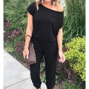 Size small black boutique jumpsuit